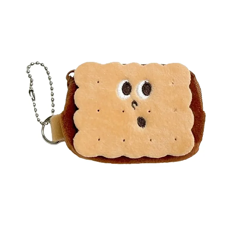 Kawai Biscuit Coin Bags Headphone Organizer Key Cards Storage Bag Kid Schoolbag Pendant_voghion.com