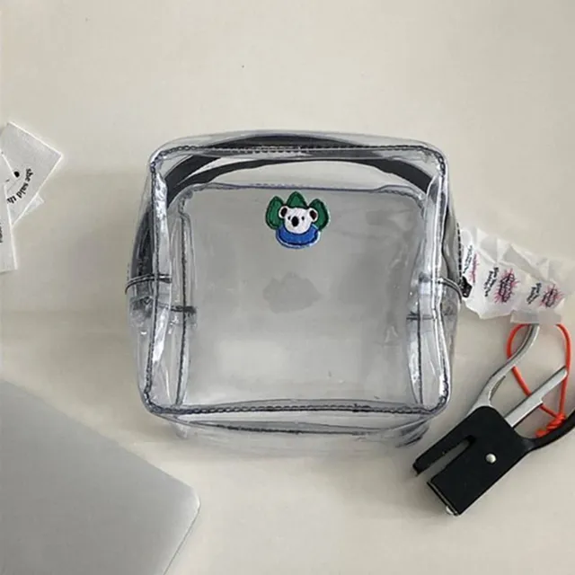 INS Transparente Kosmetik Niedlicher Koala PVC Damen Reißverschluss Klare Make-up-Taschen Beauty Case Reisebad Toilettenartikel Aufbewahrungstasche_voghion.com