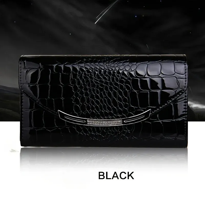 Patent leather womens Large capacity chain clutch Single shoulder straddle bag 240924_voghion.com