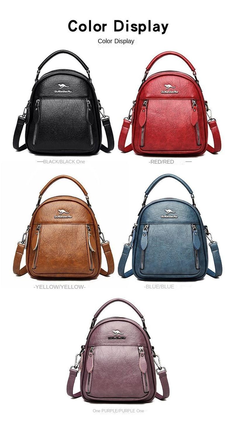 Zaino Mouse Originale per Donna 2024 Nuova Borsa a Tracolla Multifunzionale Multistrato in Pelle Morbida All-Match_voghion.com