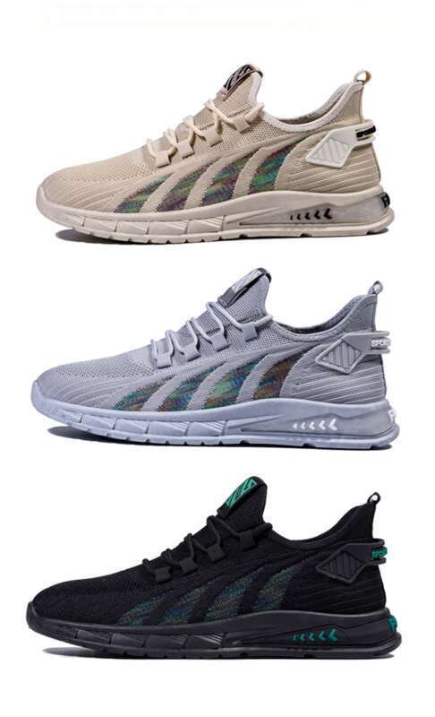 spring Sports Korean Flyknit Running Casual Comfortable Trend Style Dad Men's Shoes_voghion.com