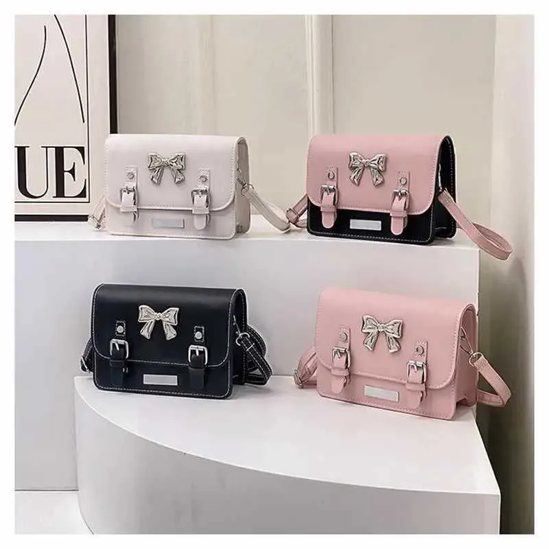 Kleine quadratische Tasche für Damen 2024 Neue Frühjahrs-/Sommermode süße Mädchenschleife personalisierte Pendel-Einzelschulter-Umhängetasche_voghion.com