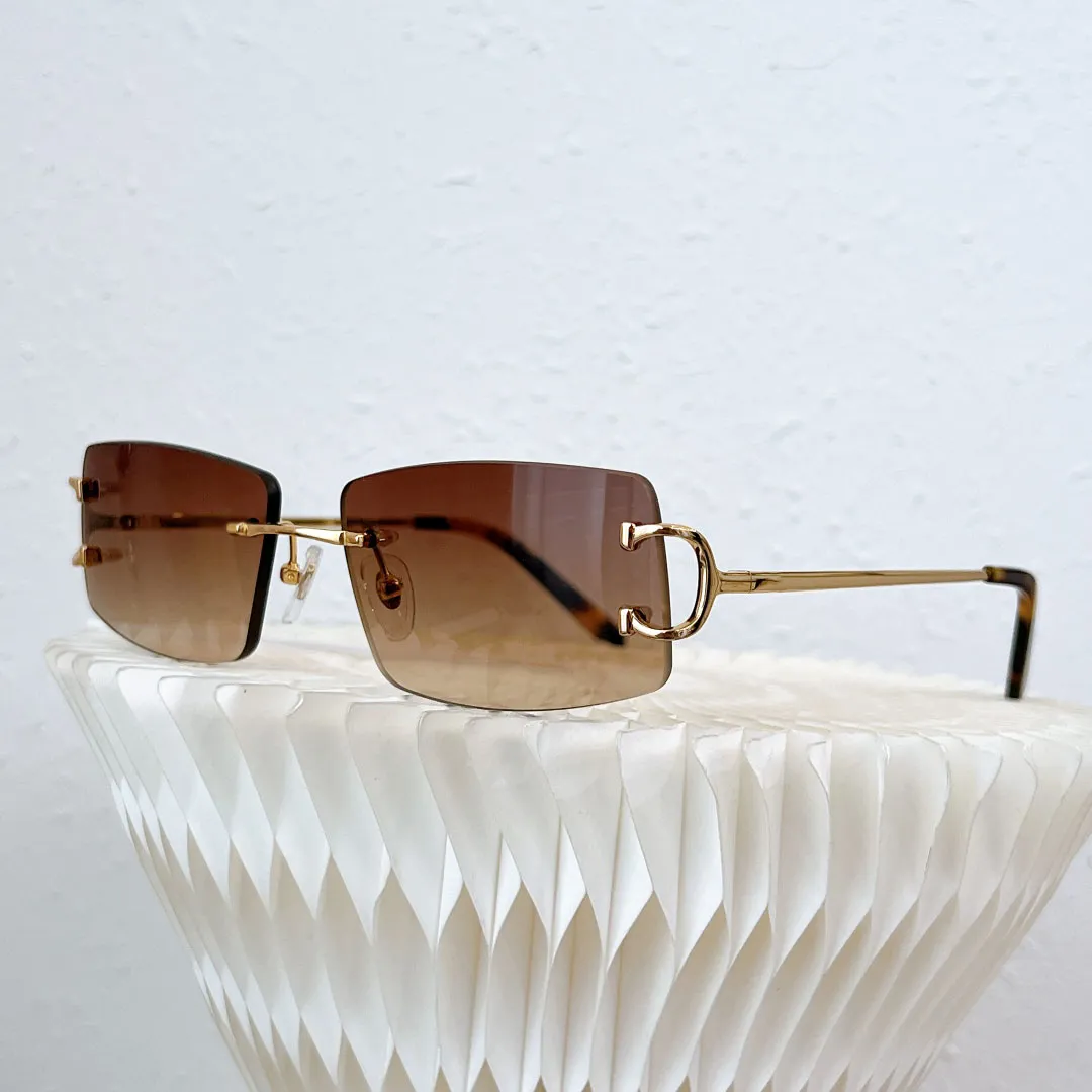 Occhiali da sole da uomo in oro lucido platino platino metallo quadrato occhiali da donna vintage di alta qualità Con scatola originale e_voghion.com