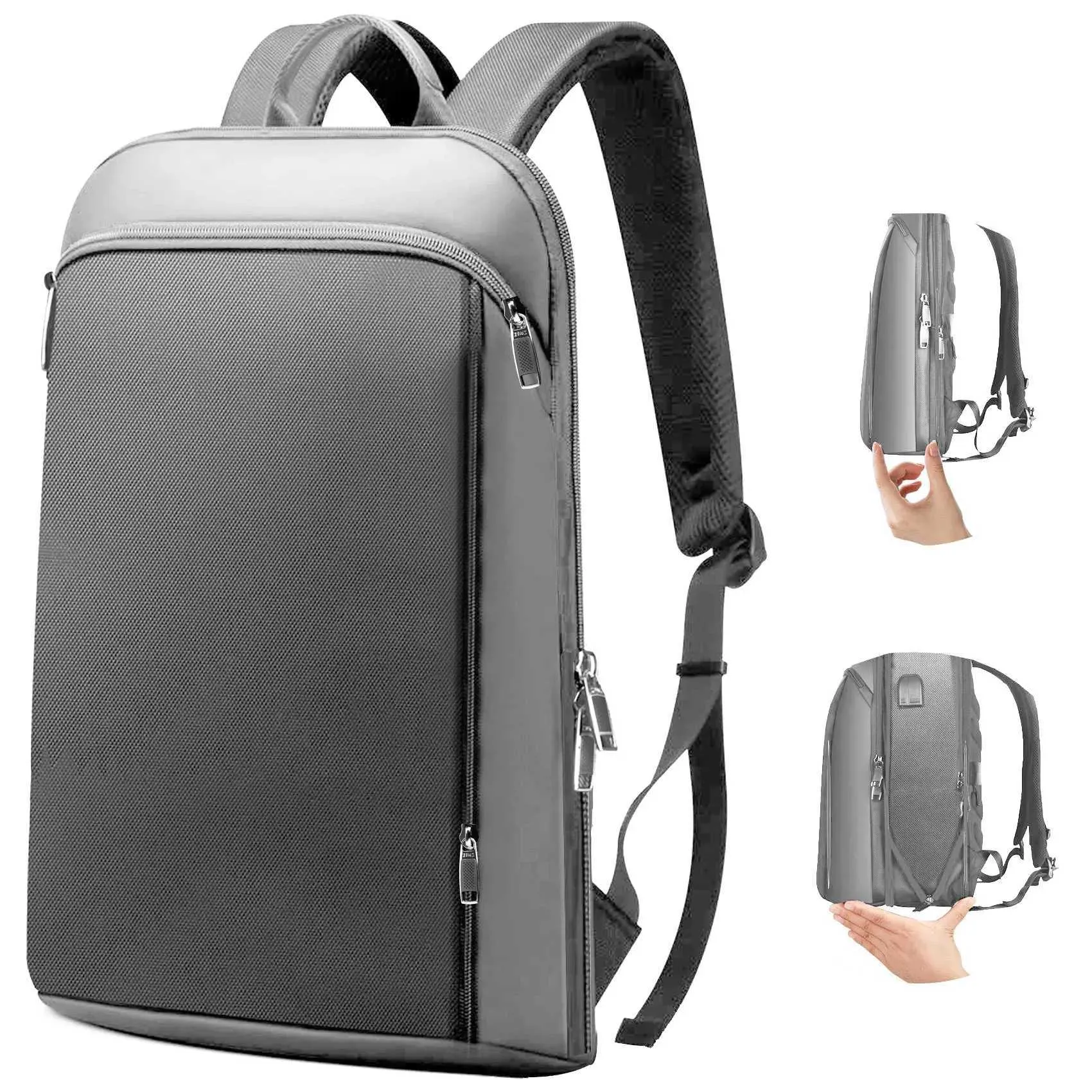 ZINZ Rucsac pentru laptop subțire și extensibil de 15,6 inch, antifurt, pentru călătorii de afaceri, pentru bărbați și femei C241031_voghion.com