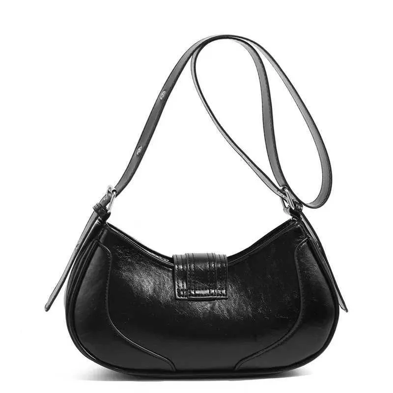 Women Y2K Fashion Shoulder Black PU Leather Underarm Ladies High Quality Handbags Hot Girls Armpit Bags Wallet_voghion.com