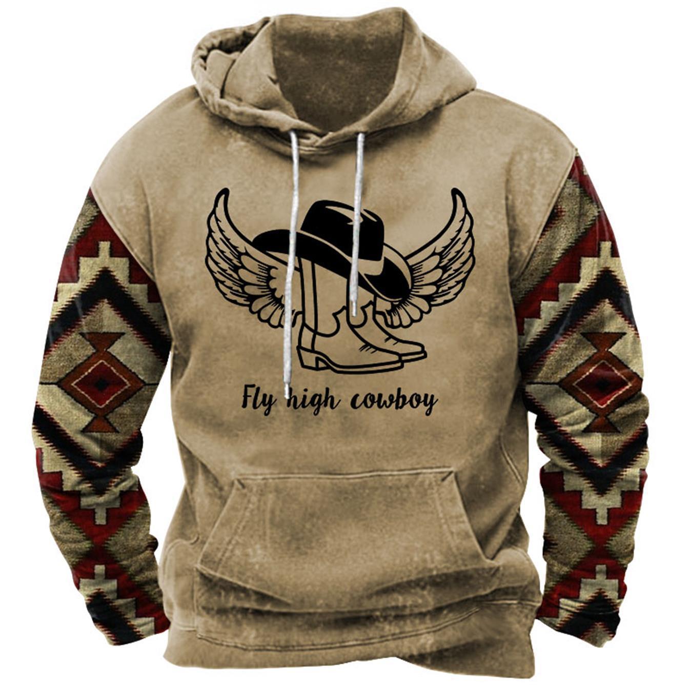 Maglione con cappuccio da uomo, popolare maglione 3D con cappuccio, corda e tasca_voghion.com