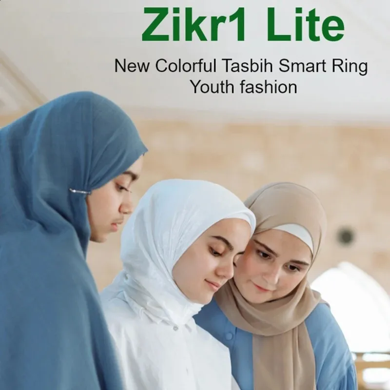iQibla Smart Tasbih Zählzähler-Ring für Muslime Zikr Digital Tasbeeh 5 Gebetszeiten-Erinnerung Wasserdicht 240730_voghion.com