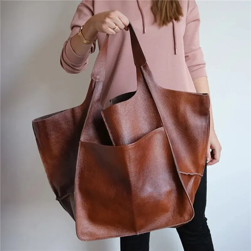 Borsa a tracolla grande in pelle PU da donna, borsa da lavoro, borsa a tracolla morbida, borsa oversize da donna, bolsa feminina_voghion.com