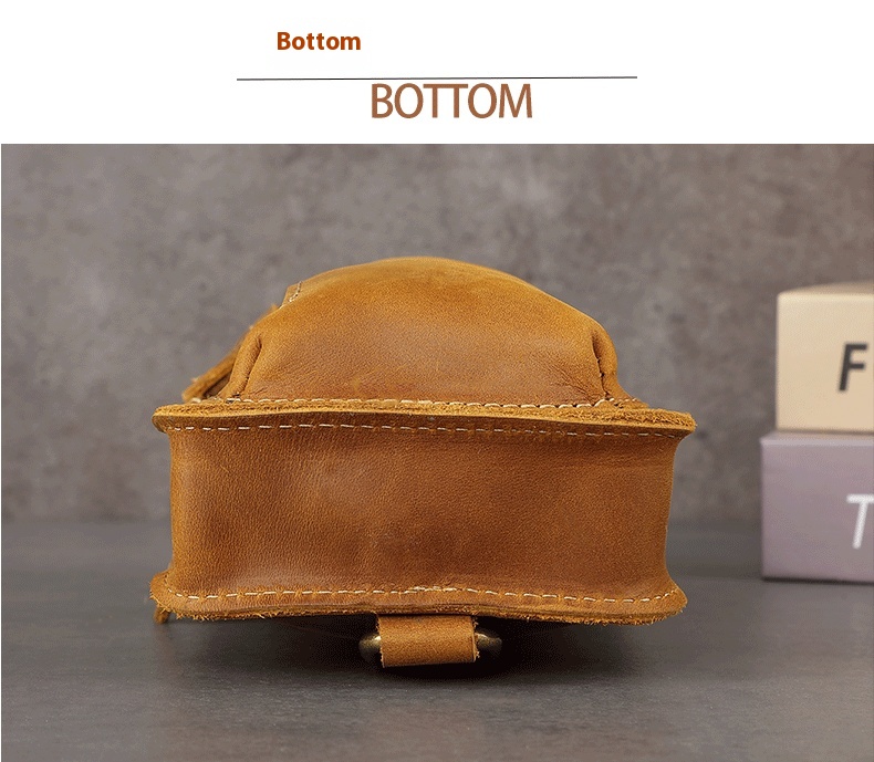 Crazy Horse ādas retro plecu soma, jauna jostas soma, vīriešu apģērba jostas mini soma, tīras govs ādas telefona soma, īstas ādas moderna soma_voghion.com