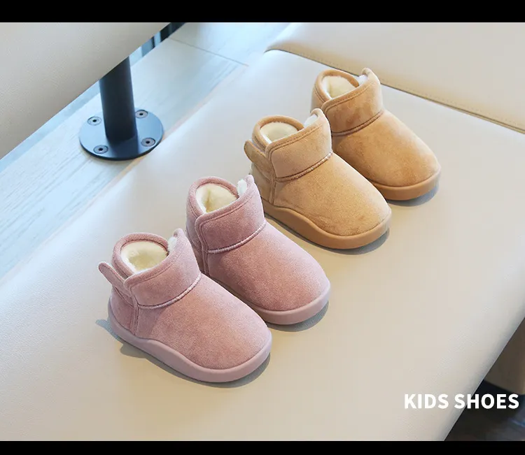 Baby Girls Boys Snow Children Winter Kids Outdoor Plush Cotton-padded Cutefeet Soft-Soled Non-slip Infant Toddler Boots_desvips.com