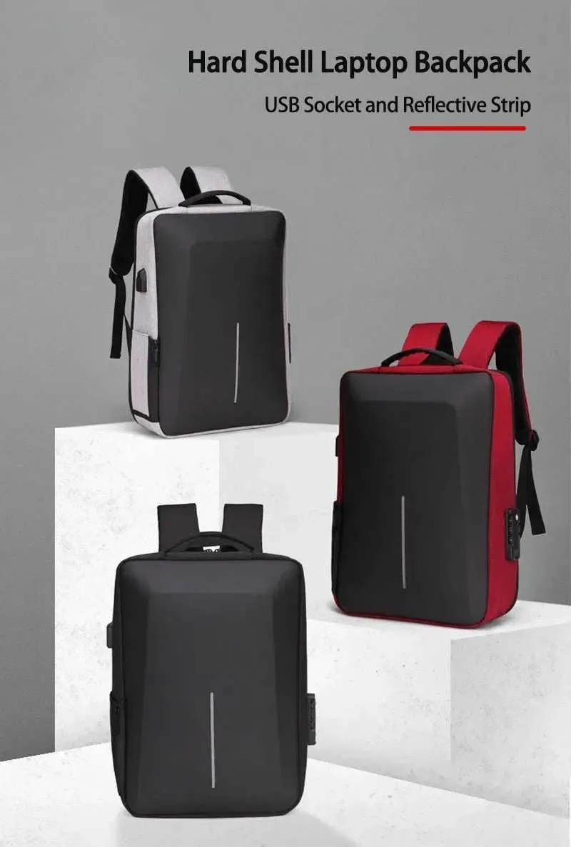 Sacs à dos d'école antivol et étanches avec chargement USB, sac à dos pour ordinateur portable de voyage à coque rigide, sac à dos pour ordinateur 17 pouces C241107_voghion.com