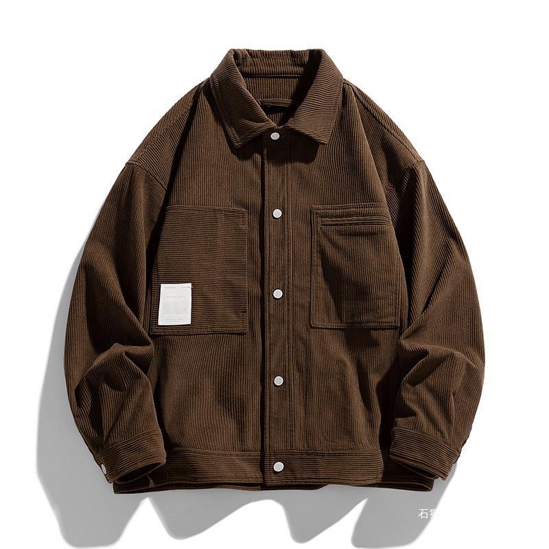 Vestes en velours côtelé pour hommes, vestes de travail de marque de mode rétro pour le printemps et l'automne