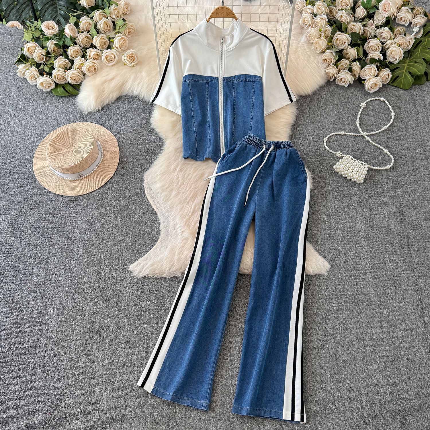 Women's new style internet celebrity age-reducing street-style fashionable sports two-piece suit