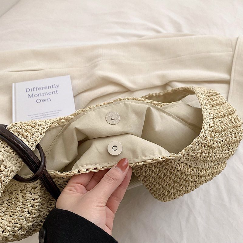 Neu Sommer Frauen Reise Stroh Taschen Rattan Schulter Crossbdoy Handarbeit Gewebt Strand Tasche Weiblichen Große_voghion.com