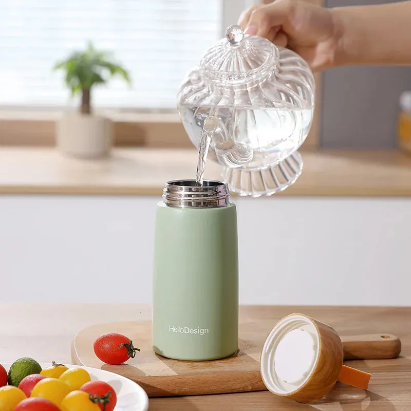 Bouteille isotherme en bois - 280 ml | Double paroi | Thermos d'extérieur_voghion.com