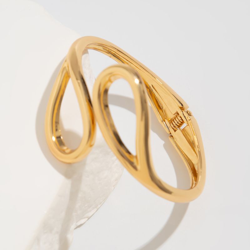 Braccialetto con doppio anello con specchio geometrico esagerato alla moda e design aperto Sense Hug_voghion.com