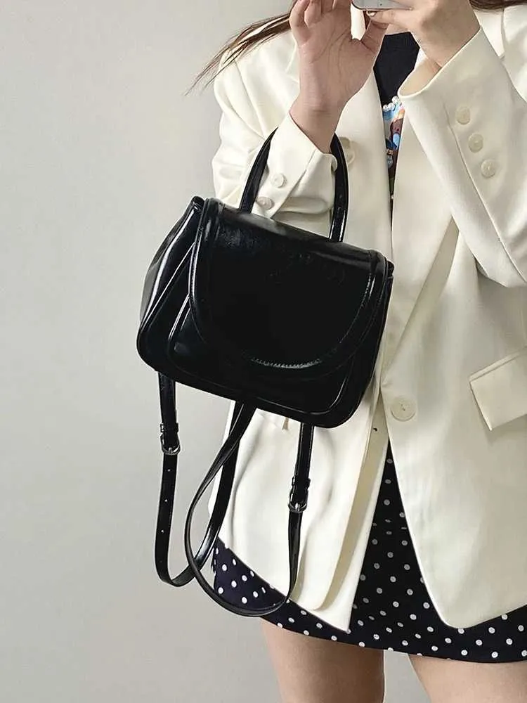 Elegant Black Women's Backpack Shoulder Bag And Handbag Set_voghion.com