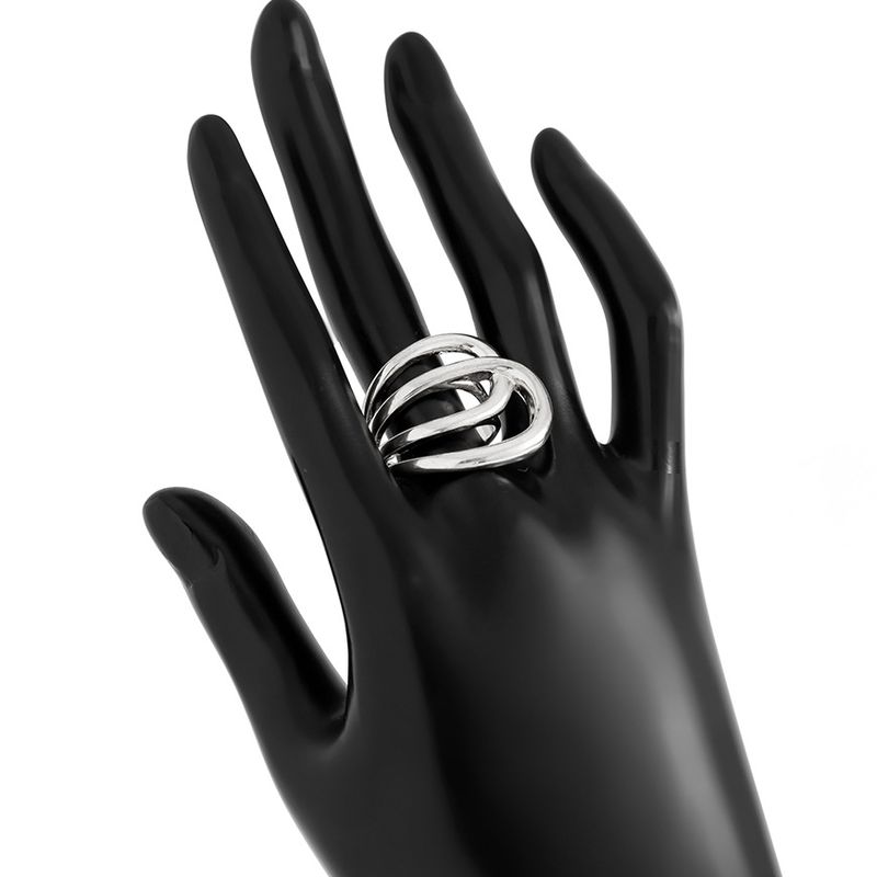 Braccialetto con doppio anello con specchio geometrico esagerato alla moda e design aperto Sense Hug_voghion.com