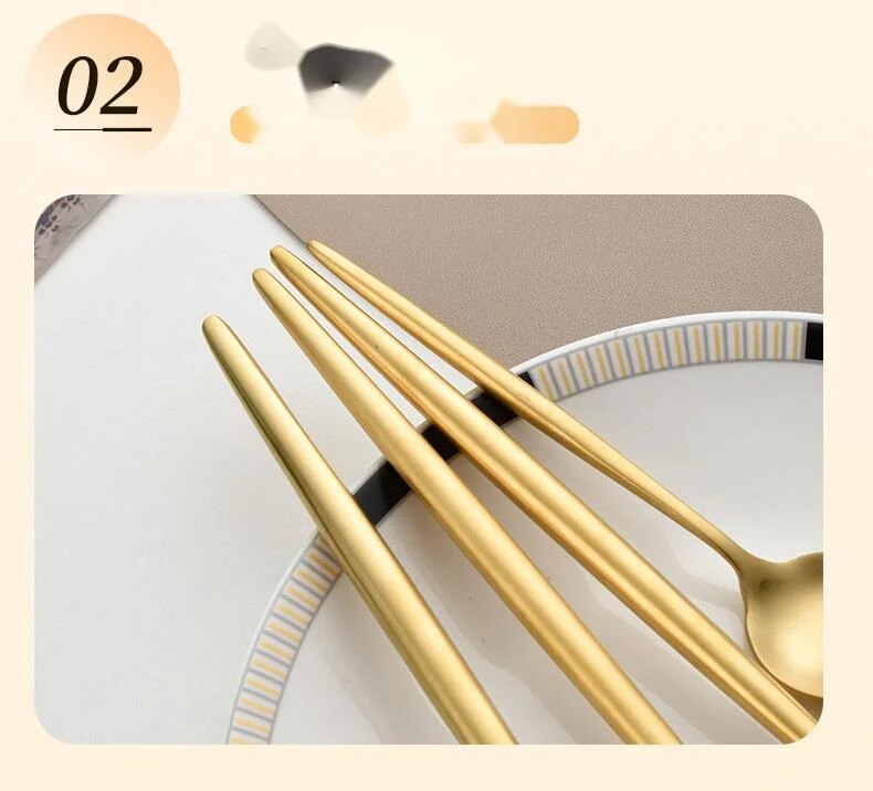 Portugal 304 stainless steel cutlery thickened Western style steak knife, fork, dessert spoon_voghion.com