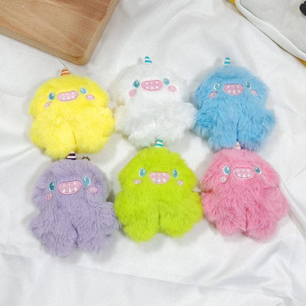 1Pcs Cute Cartoon Fuzzy Plush Phone Key Beaded Keychain For Anti-Lost Chain Hanging Jewelry Bag Accessories_voghion.com