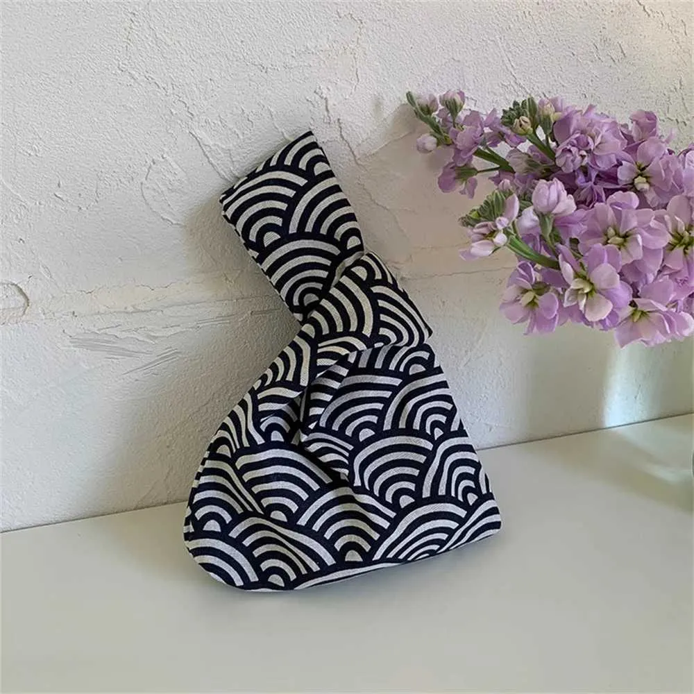 Borsa da donna in tela con stampa Mticolor in stile giapponese, borsa da shopping casual e fresca, portafoglio carino per ragazza, Y241106_voghion.com