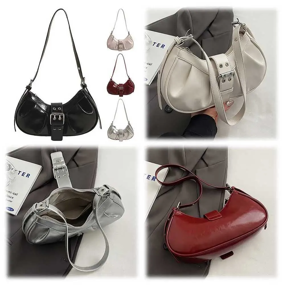 Sac de créateur en cuir bandoulière Y2K pochette pour femme avec bandoulière réglable sac sans-abri boucle portefeuille sous le bras pour_voghion.com