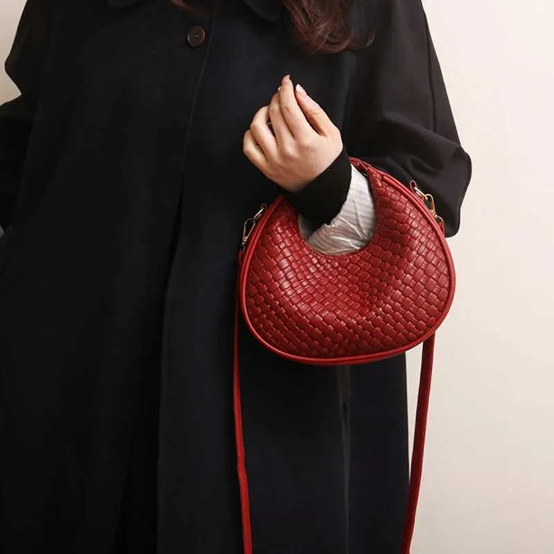 Borsa a tracolla da donna di alta qualità, nuova moda, design di nicchia, stile semplice, borsa a tracolla intrecciata da donna Ba241106_voghion.com