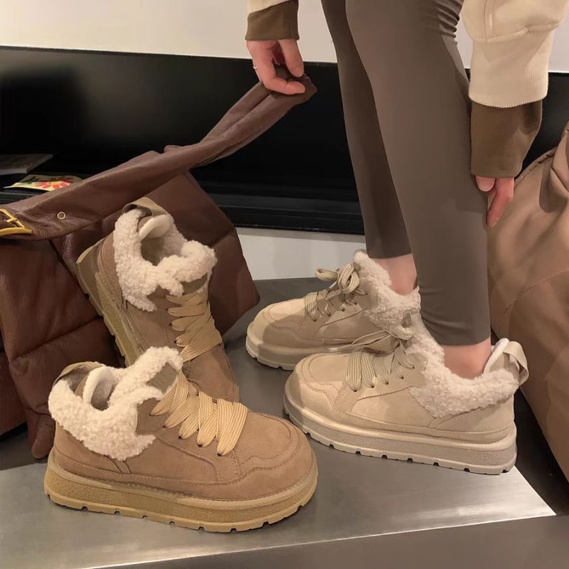 Nouvelles bottes courtes en coton à semelles épaisses antidérapantes pour enfants, chaussures de neige chaudes avec cachemire_voghion.com