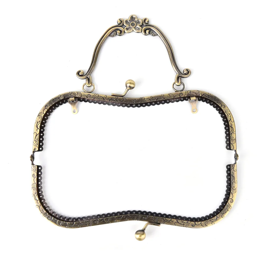 1X 20.5cm Vintage Women Purse Clutch Bag Clasp Handle DIY Handbag Frame_voghion.com