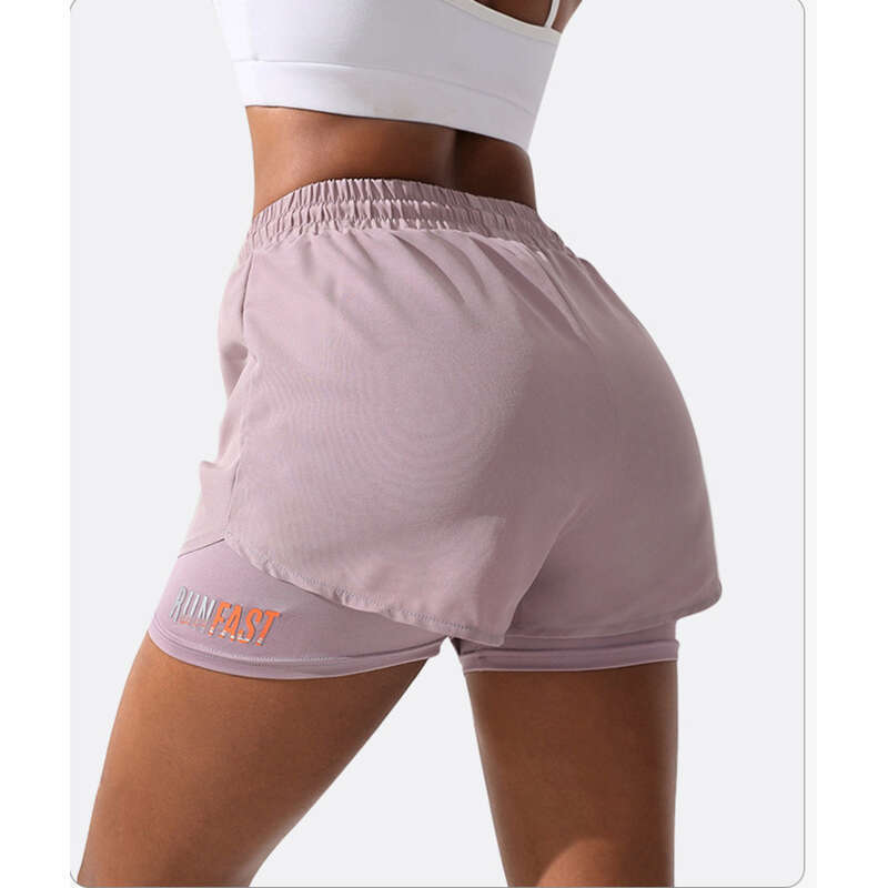 Pantaloni scurți sport, pantaloni de yoga antireflex pentru femei, vară caldă, noapte fierbinte, casual, uscare rapidă, alergare, respirabili, două piese_voghion.com