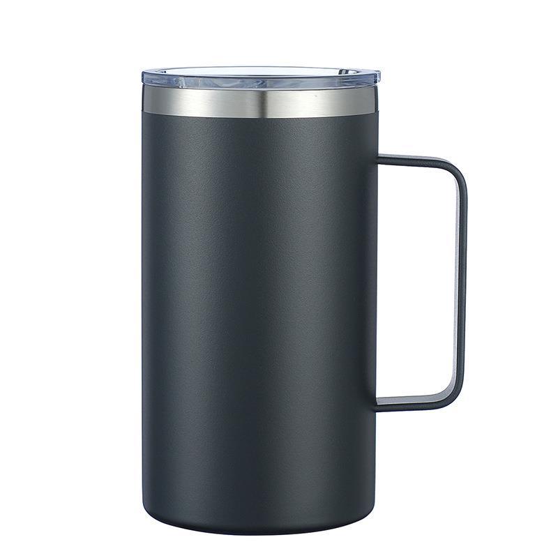 24oz 680ml Isolierter Kaffeebecher mit Deckel, Edelstahl Kaffeetasse, Doppelwandiger Vakuum-Kaffeebecher mit Henkel_voghion.com