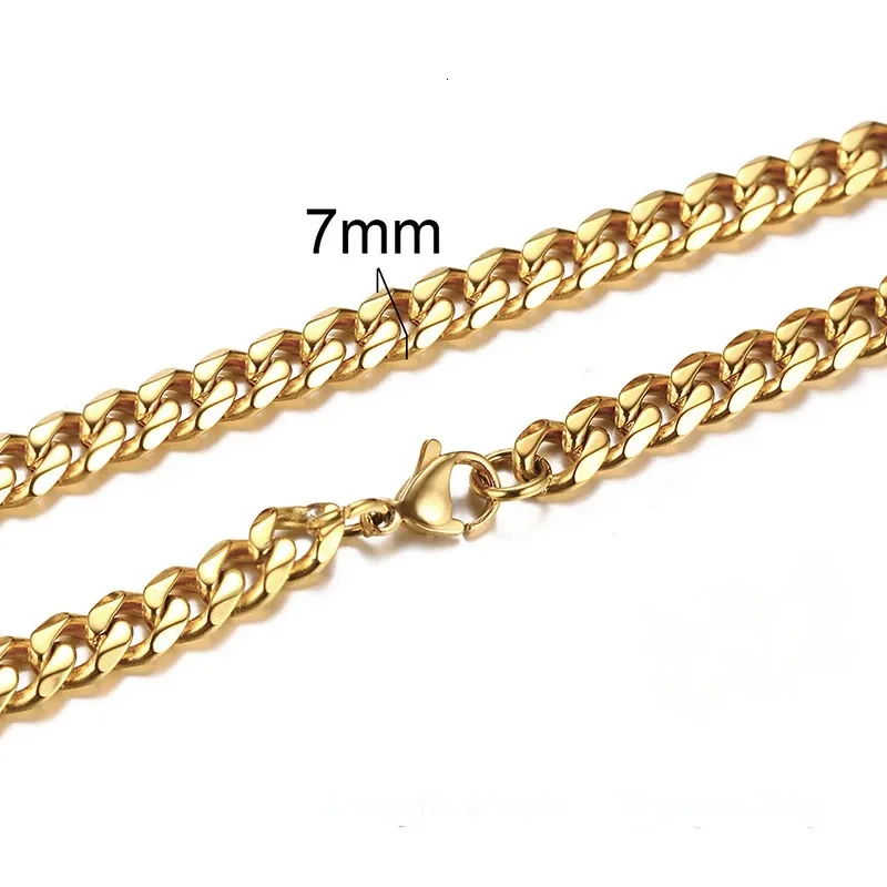 GIROCOLLO CUBANO DA 3 A 7 MM COLLANA IN ORO GIALLO 14K PER GIOIELLI DA UOMO_voghion.com