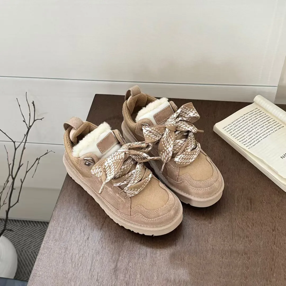2025 Sheepskin Integrated Snow and Velvet Winter Warm Thick Cotton Shoes Men's and Women's Styles U_voghion.com