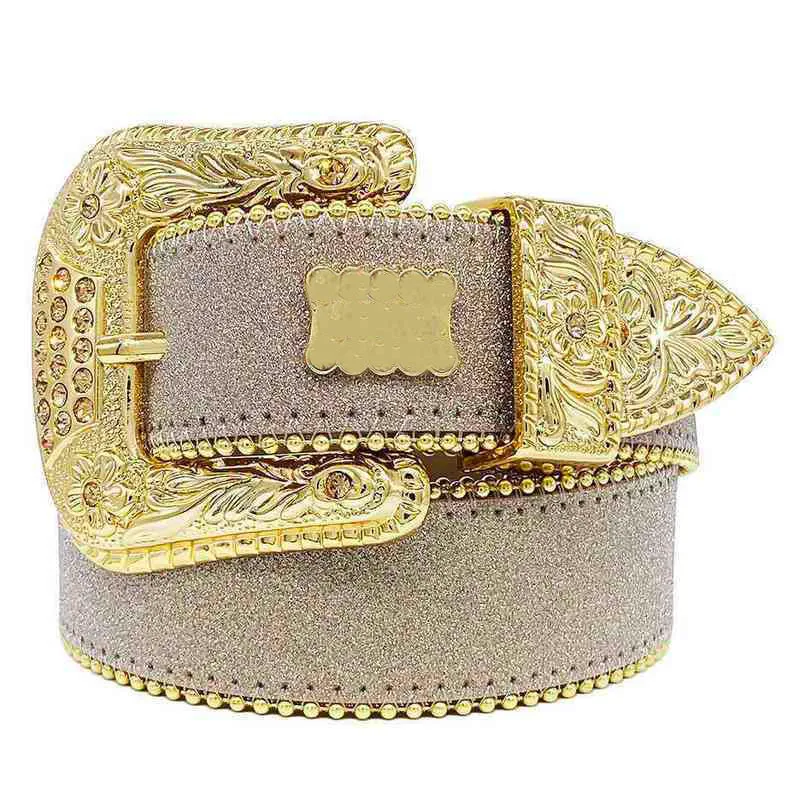 Rhinestone Bb Belt for men designer belts women accessories fashionable popular ceinture homme plated sier shiny jeans_voghion.com