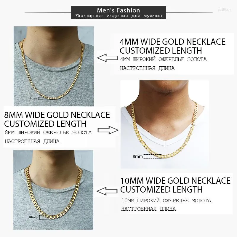 Cadenas de moda, regalo, cadena de oro, collares para hombres, mujeres, joyería, collar para hombres, cadena de eslabones cubanos rellena_voghion.com