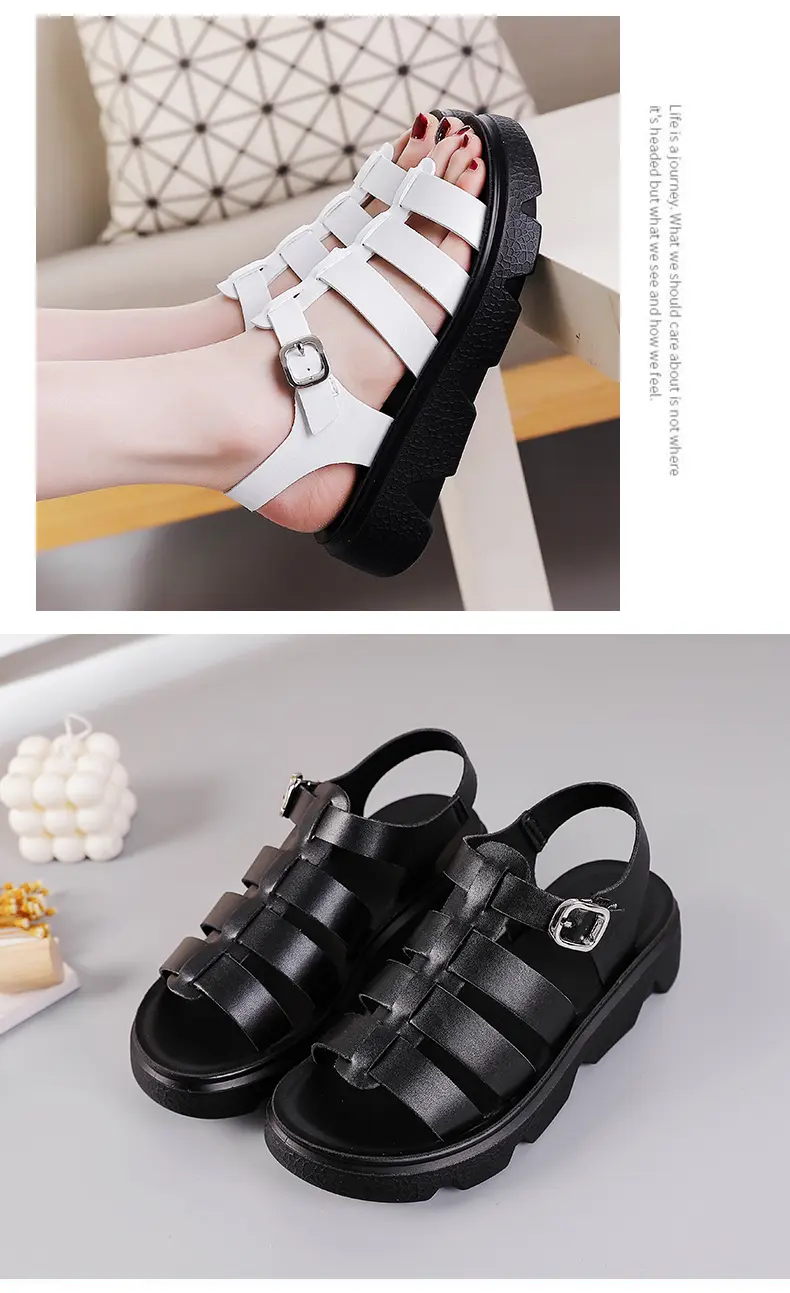 Summer Sandals Women's Flat Sandals Versatile Roman Beach Shoes_voghion.com
