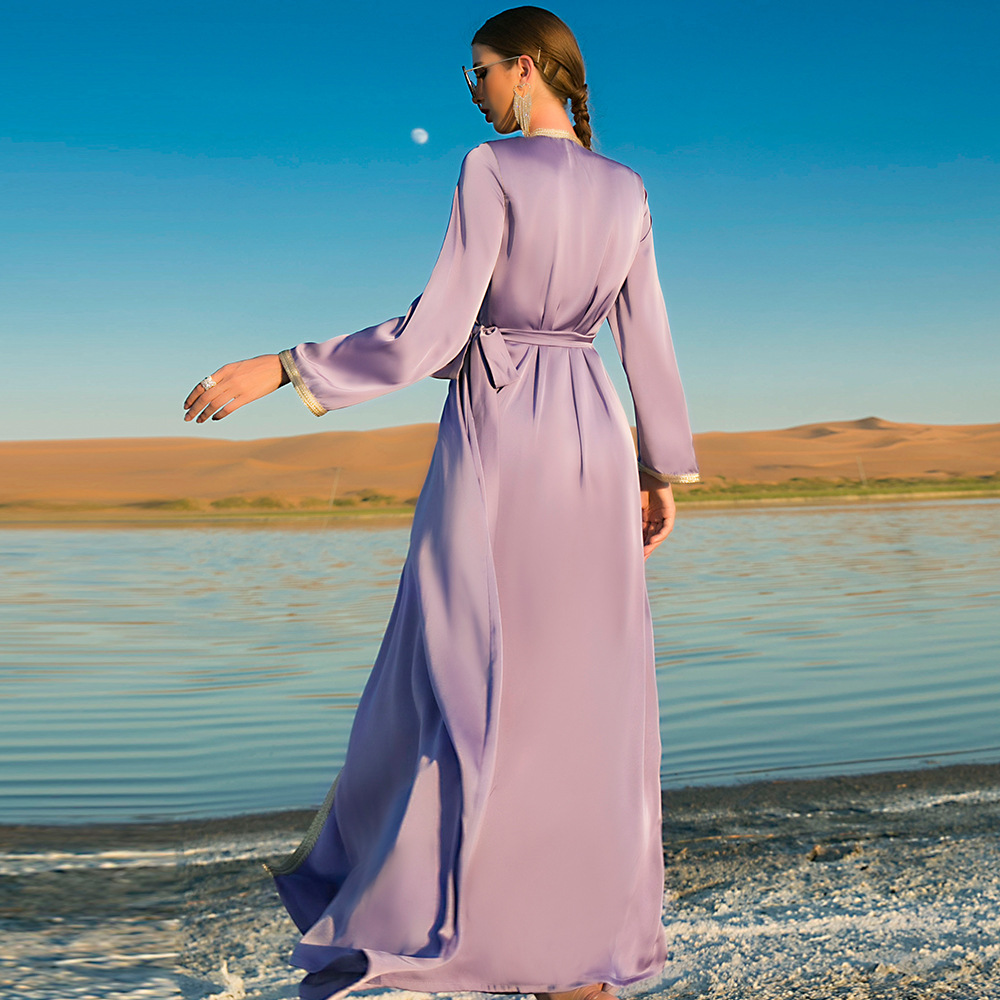 Lila Abendkleid Für Damen Mit Handgestickten Glasdiamanten_voghion.com