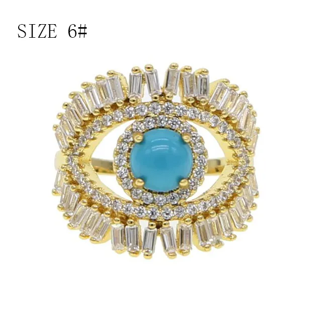 Trendy Gold Plated Turkish Necklace Lucky Girl Gift Baguette Cubic Zirconia Turquoise Geomstone Top Quality Evil Eye_voghion.com