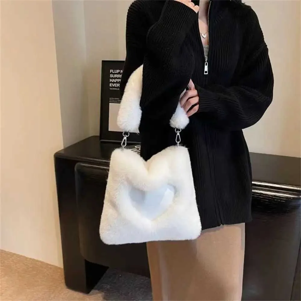 Fi Shoulder Messenger βελούδινη τσάντα μεγάλης χωρητικότητας Γυναικεία τσάντα από τεχνητή γούνα Y241025_voghion.com