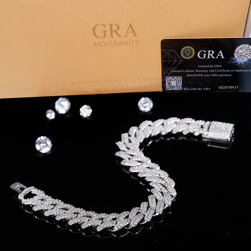 RINNTIN SMN Iced Out Hip Hop Link Ketten Custom Schmuck Echt Sterling Silber Moissanite Dia Kubanische Kette_voghion.com