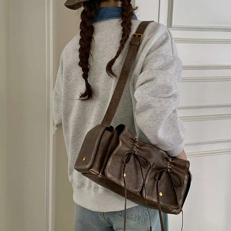 Borse con fiocco con coulisse per moto e bici per donne Borse e borsette firmate 2023 Novità in vintage plissettato spalla tracolla_voghion.com