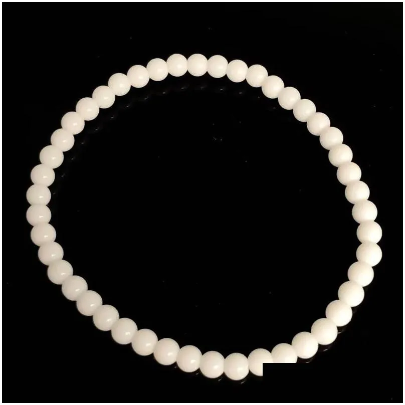 Ketten 4mm Chakra Perlen Energiearmband Natürliche runde Türkis Malachit Stein Stretch Armreifen für Frauen Männer Handgefertigt_voghion.com