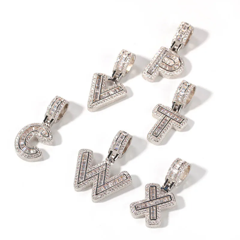 Pendentif lettre collier avec zircon style hip hop bijoux mode_voghion.com