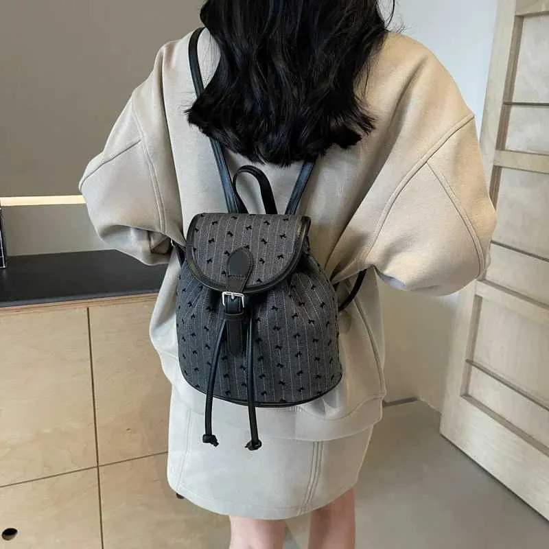 Ny Mode Retro Oxford Ryggsäck Dam Mini Rutig Rosett Hjärtbroderi Ryggsäckar Y2K Söt Mångsidig Liten Dragkedja_voghion.com