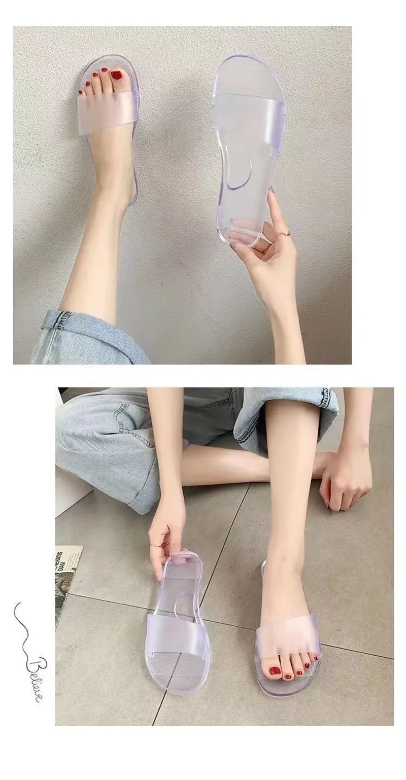 Chinelos femininos de cristal, tamanho grande, novos, da moda, gelatinosos, casuais, para casa, casal, antiderrapantes e anti-odor, Lhshoe_voghion.com