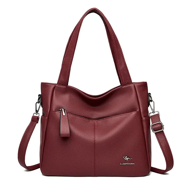 Hochwertige weiche Leder-Schulter-Umhängetaschen für Frauen mit großer Kapazität Tasche Marke Designer Casual Handtasche Sac A Main_voghion.com