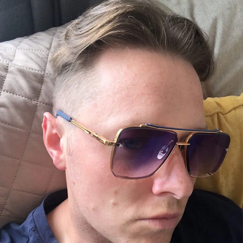 Modedesigner SIX Metall-Sonnenbrillen für Männer Große quadratische Gläser Vintage Herren Damen Klassische Promi-Stil Brillen_voghion.com