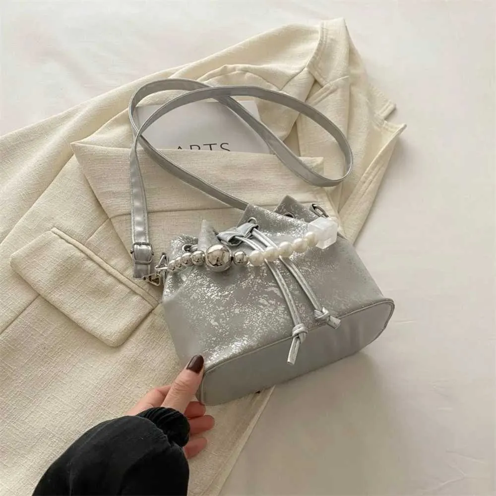 New Casual PU Cross Body Bead Handle Adjustable Strap Single Shoulder Bag Belt Drstring Design Durable Lady Ba241214_voghion.com