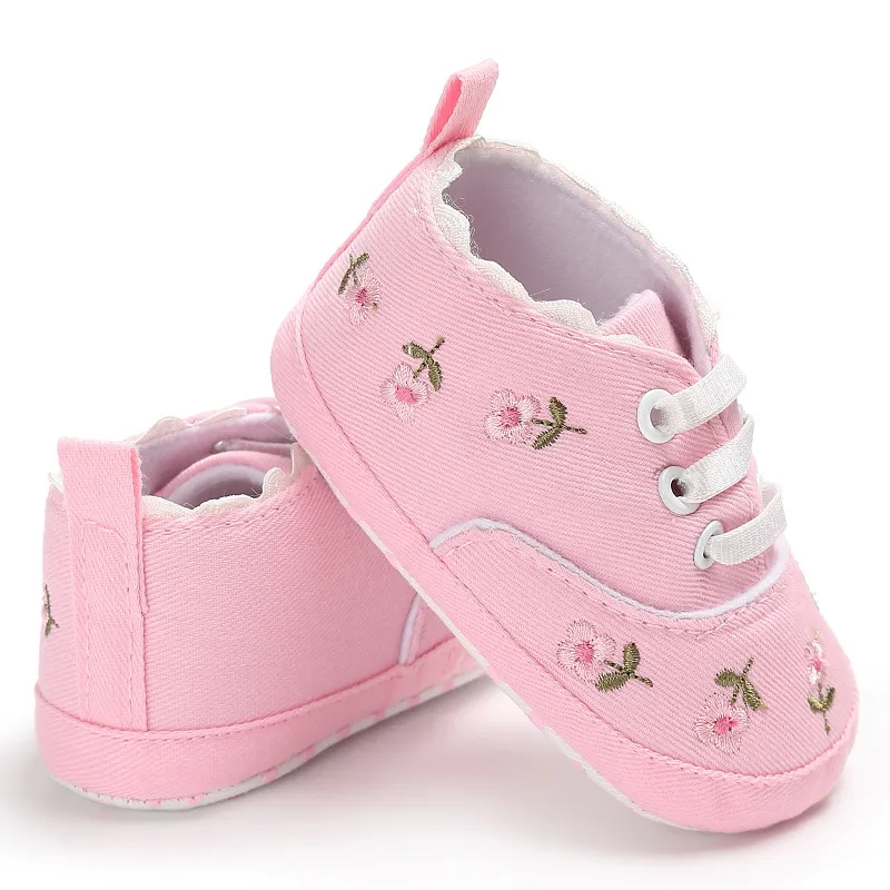 Mic copil mic copil fete brodate cu talpă moale pătuț prințesă primii pași Cutefeet pantofi de pânză cauzali_voghion.com