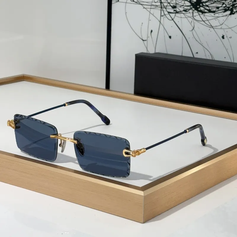 New metal frameless black square rimless sunglasses designer sunglass Beach dark Shades Unisex sun glasses eyewear_voghion.com